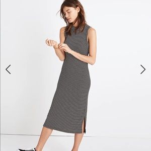 Madewell Ribbed Mockneck Striped Midi/Maxi Dress